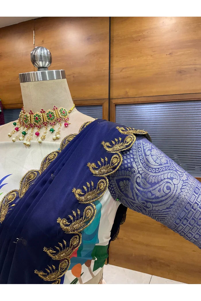 Beautiful South Indian Style Printed Half Saree with Blouse and Dupatta for Women | Radhekrishna