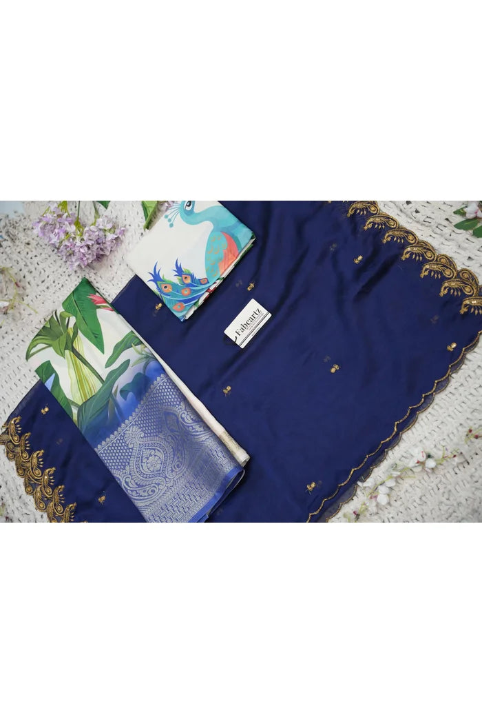 Beautiful South Indian Style Printed Half Saree with Blouse and Dupatta for Women | Radhekrishna