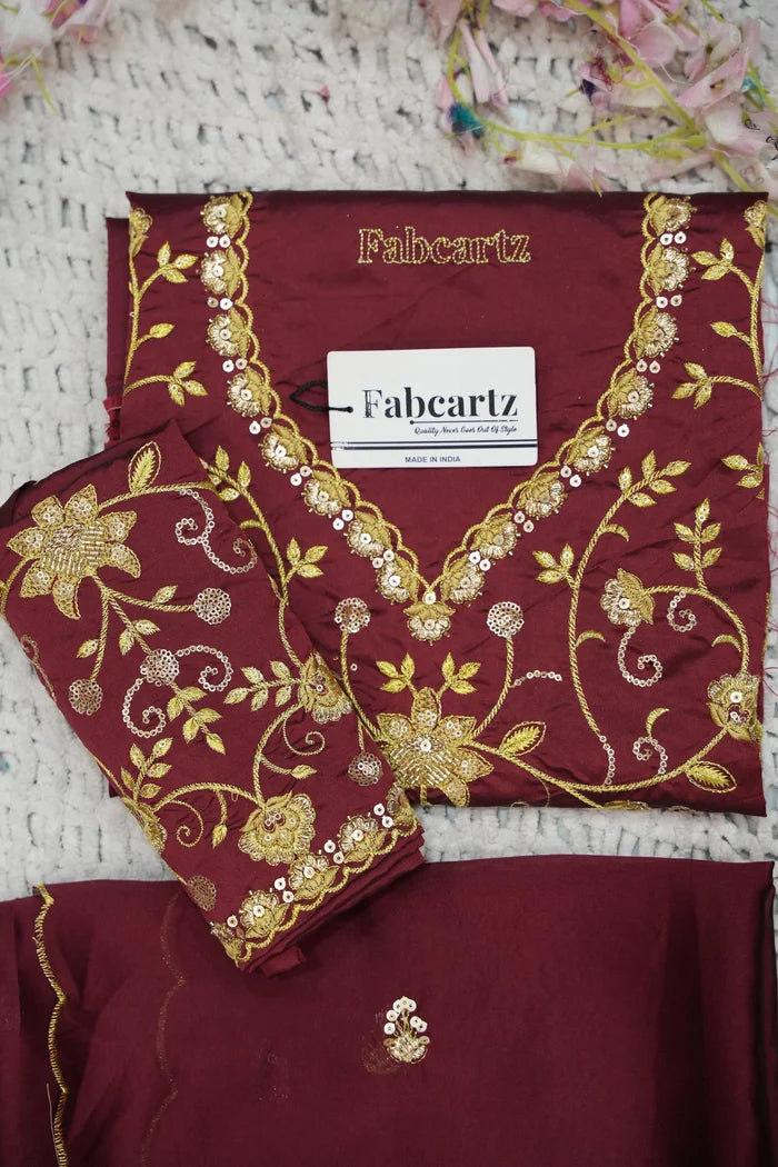Beautiful South Indian Style Half Saree with Embroidery Work Blouse and Dupatta for Women | Ekta