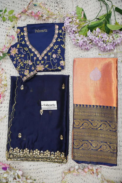 Beautiful South Indian Style Half Saree with Embroidery Work Blouse and Dupatta for Women | Ekta KV