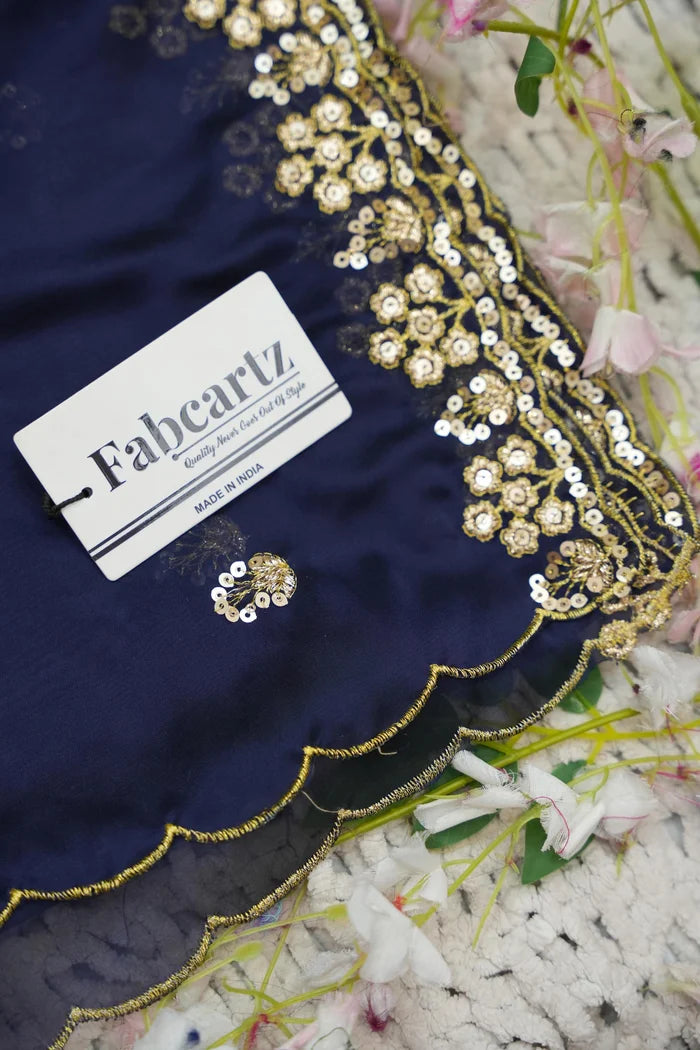 Beautiful South Indian Style Half Saree with Embroidery Work Blouse and Dupatta for Women | Ekta KV