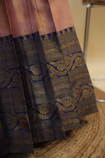 Beautiful South Indian Style Half Saree with Embroidery Work Blouse and Dupatta for Women | Ekta KV