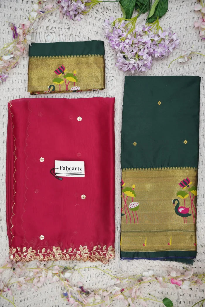 Beautiful South Indian Style Half Saree with Blouse and Dupatta for Women | Leela