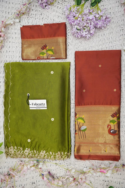 Beautiful South Indian Style Half Saree with Blouse and Dupatta for Women | Leela