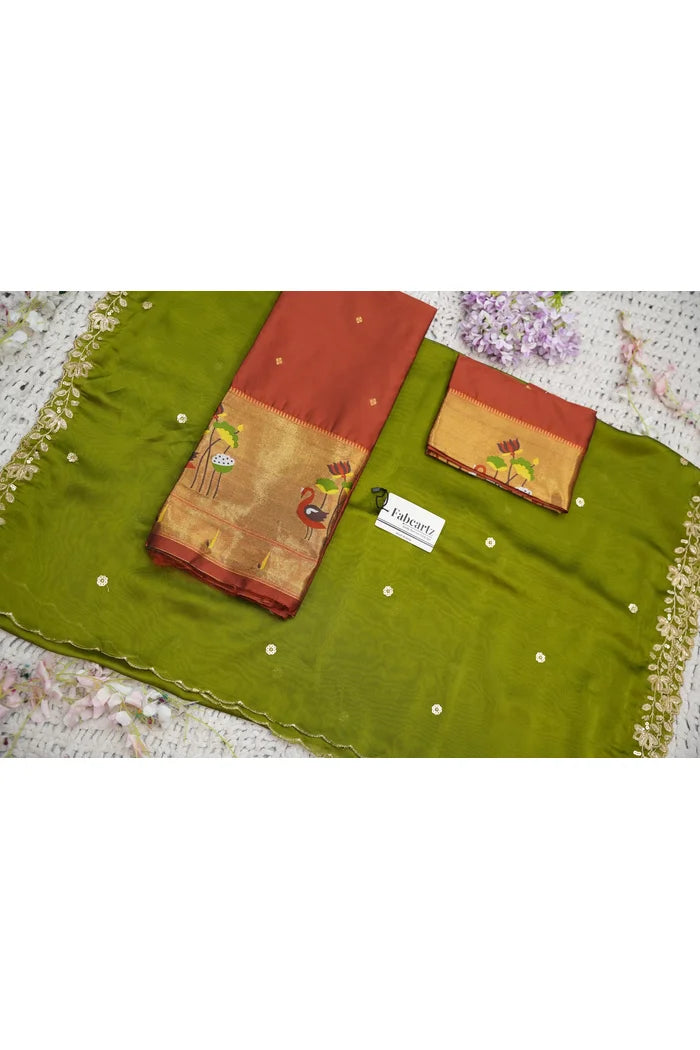 Beautiful South Indian Style Half Saree with Blouse and Dupatta for Women | Leela
