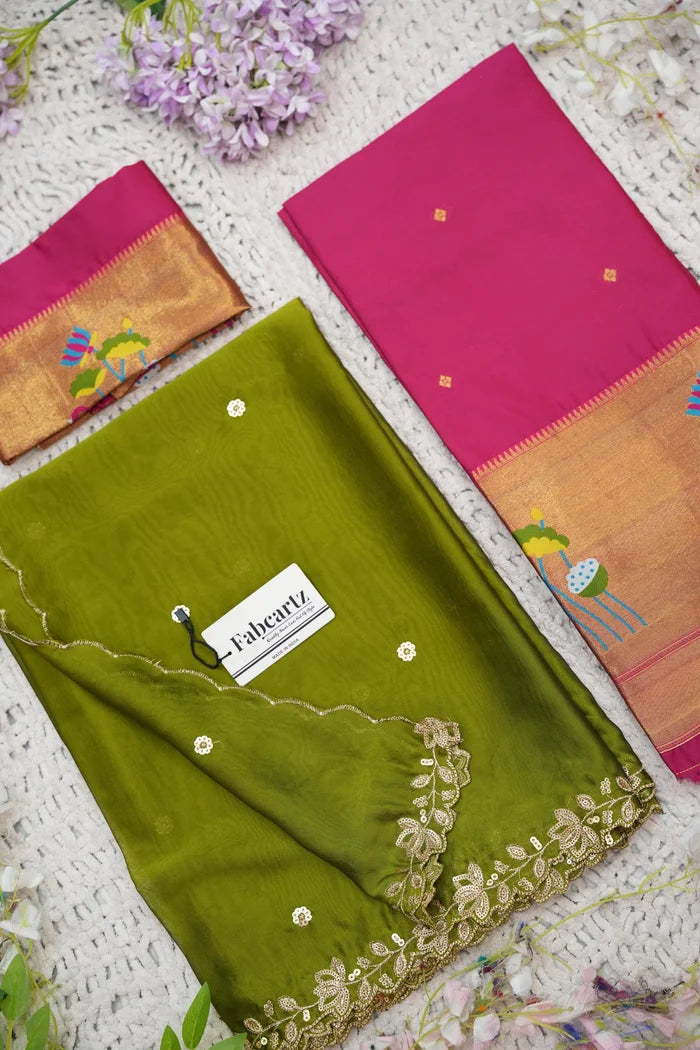 Beautiful South Indian Style Half Saree with Blouse and Dupatta for Women | Leela