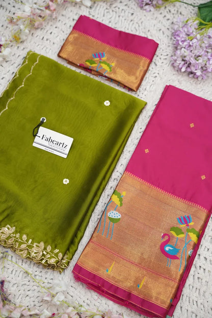 Beautiful South Indian Style Half Saree with Blouse and Dupatta for Women | Leela