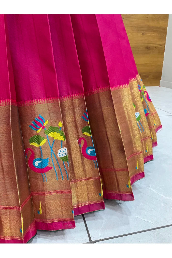 Beautiful South Indian Style Half Saree with Blouse and Dupatta for Women | Leela
