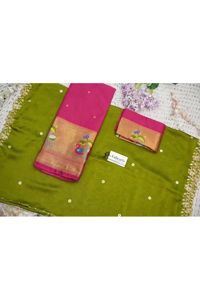 Beautiful South Indian Style Half Saree with Blouse and Dupatta for Women | Leela