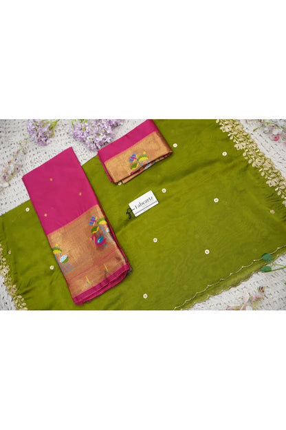 Beautiful South Indian Style Half Saree with Blouse and Dupatta for Women | Leela