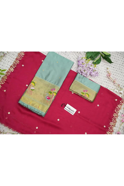 Beautiful South Indian Style Half Saree with Blouse and Dupatta for Women | Leela