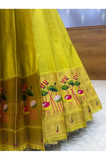 Beautiful South Indian Style Half Saree with Blouse and Dupatta for Women | Leela