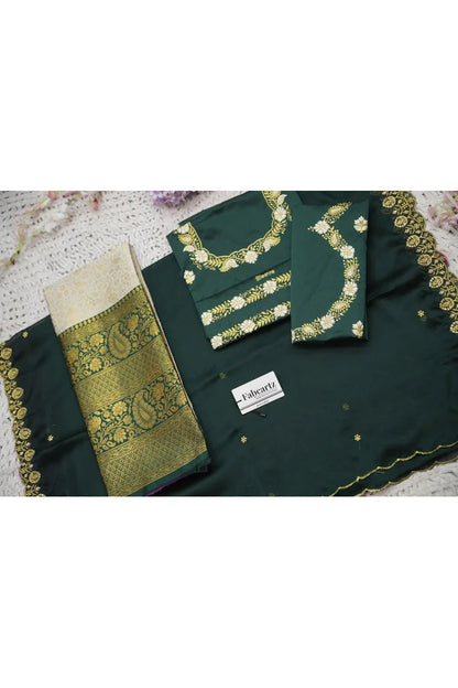 Beautiful South Indian Style Half Saree with Embroidery Blouse and Dupatta for Women | Charita KV