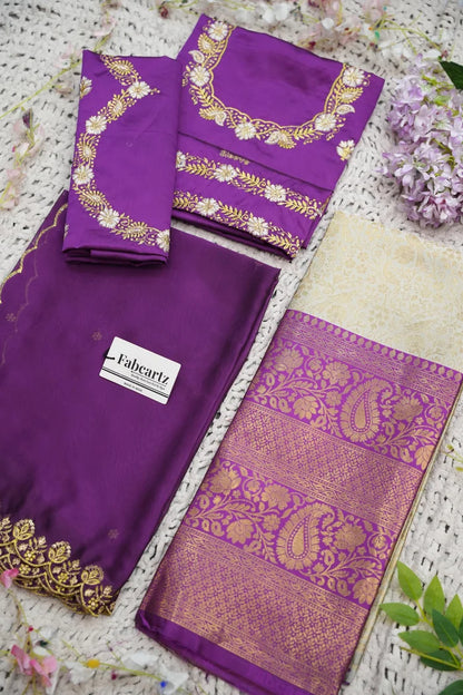 Beautiful South Indian Style Half Saree with Embroidery Blouse and Dupatta for Women | Charita KV