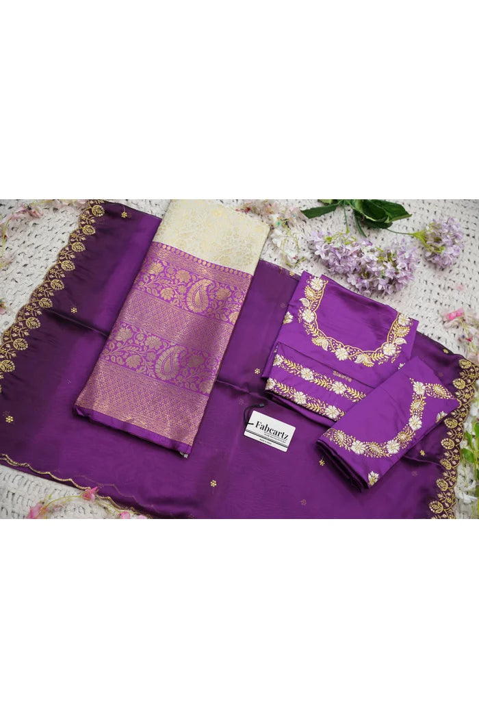 Beautiful South Indian Style Half Saree with Embroidery Blouse and Dupatta for Women | Charita KV