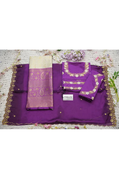 Beautiful South Indian Style Half Saree with Embroidery Blouse and Dupatta for Women | Charita KV