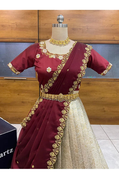 దక్షిణ భారత పండుగ సాంప్రదాయ హాఫ్ చీర (ఛవి) 