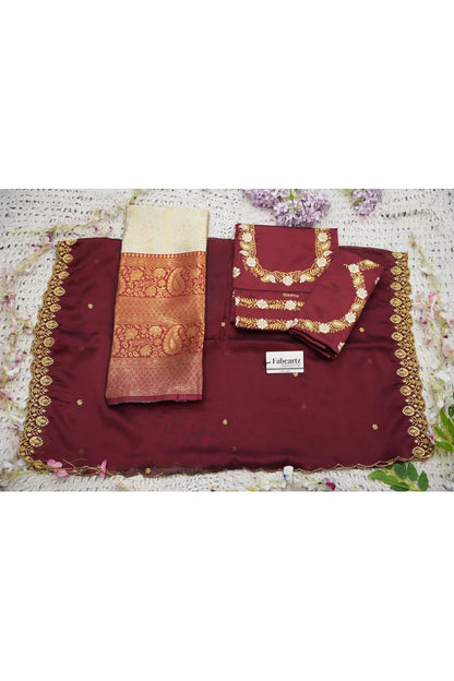 Beautiful South Indian Style Half Saree with Embroidery Blouse and Dupatta for Women | Charita KV
