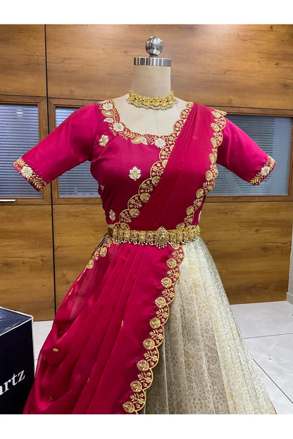 దక్షిణ భారత పండుగ సాంప్రదాయ హాఫ్ చీర (ఛవి) 