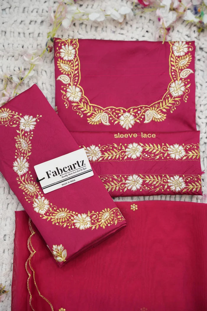 Beautiful South Indian Style Half Saree with Embroidery Blouse and Dupatta for Women | Charita KV