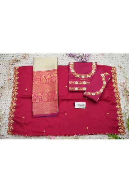 Beautiful South Indian Style Half Saree with Embroidery Blouse and Dupatta for Women | Charita KV