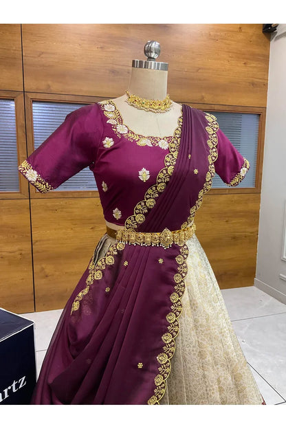 దక్షిణ భారత పండుగ సాంప్రదాయ హాఫ్ చీర (ఛవి) 