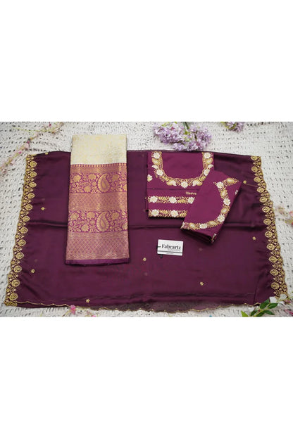 Beautiful South Indian Style Half Saree with Embroidery Blouse and Dupatta for Women | Charita KV