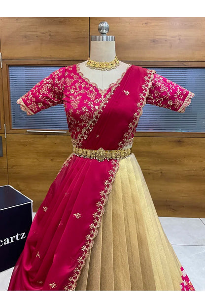 దక్షిణ భారత పండుగ సాంప్రదాయ హాఫ్ చీర (ఛవి) 