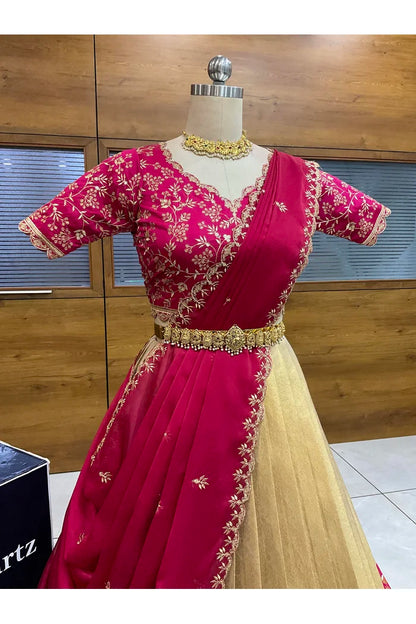 దక్షిణ భారత పండుగ సాంప్రదాయ హాఫ్ చీర (ఛవి) 