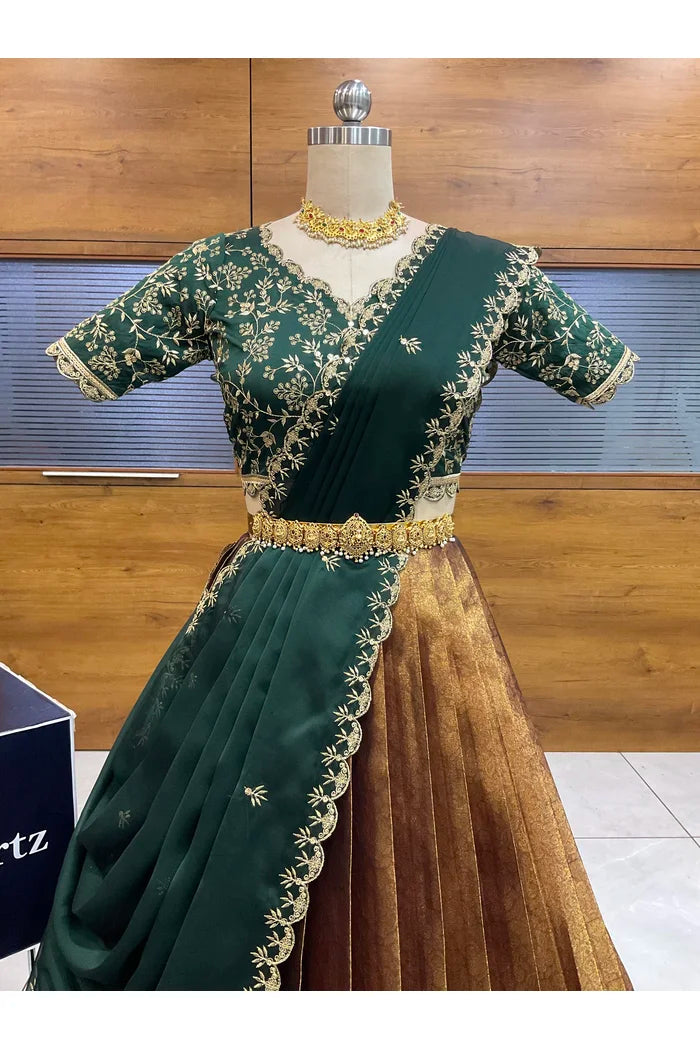 దక్షిణ భారత పండుగ సాంప్రదాయ హాఫ్ చీర (ఛవి) 