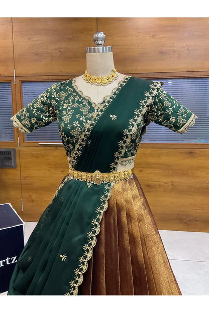 దక్షిణ భారత పండుగ సాంప్రదాయ హాఫ్ చీర (ఛవి) 