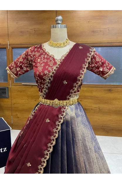దక్షిణ భారత పండుగ సాంప్రదాయ హాఫ్ చీర (ఛవి) 