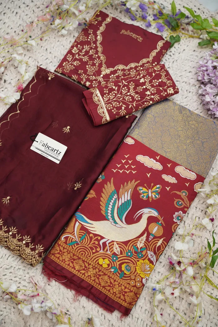 దక్షిణ భారత పండుగ సాంప్రదాయ హాఫ్ చీర (ఛవి) 