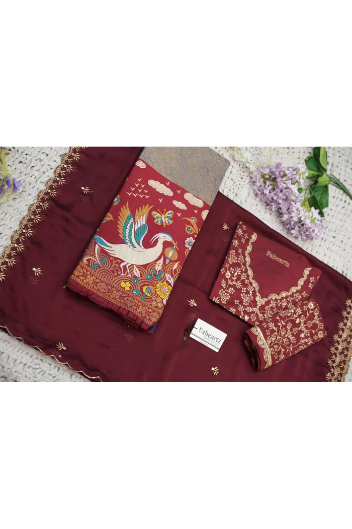 దక్షిణ భారత పండుగ సాంప్రదాయ హాఫ్ చీర (ఛవి) 
