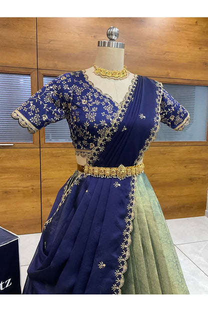 దక్షిణ భారత పండుగ సాంప్రదాయ హాఫ్ చీర (ఛవి) 