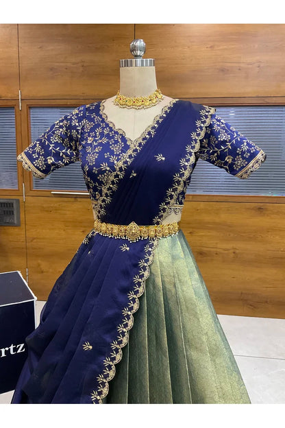 దక్షిణ భారత పండుగ సాంప్రదాయ హాఫ్ చీర (ఛవి) 