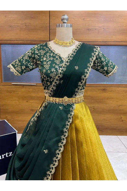 దక్షిణ భారత పండుగ సాంప్రదాయ హాఫ్ చీర (ఛవి) 
