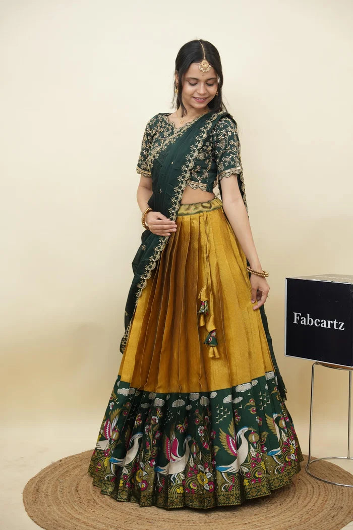 దక్షిణ భారత పండుగ సాంప్రదాయ హాఫ్ చీర (ఛవి) 
