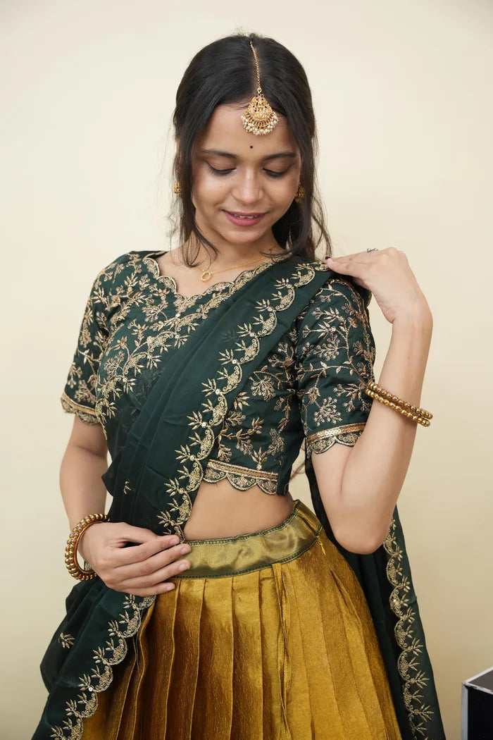 దక్షిణ భారత పండుగ సాంప్రదాయ హాఫ్ చీర (ఛవి) 