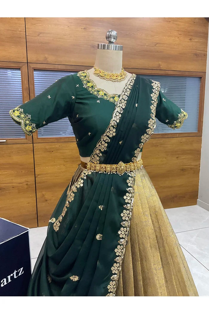 దక్షిణ భారత పండుగ సాంప్రదాయ హాఫ్ చీర (ఛవి) 