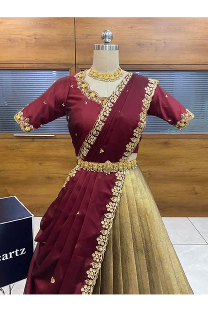 దక్షిణ భారత పండుగ సాంప్రదాయ హాఫ్ చీర (ఛవి) 