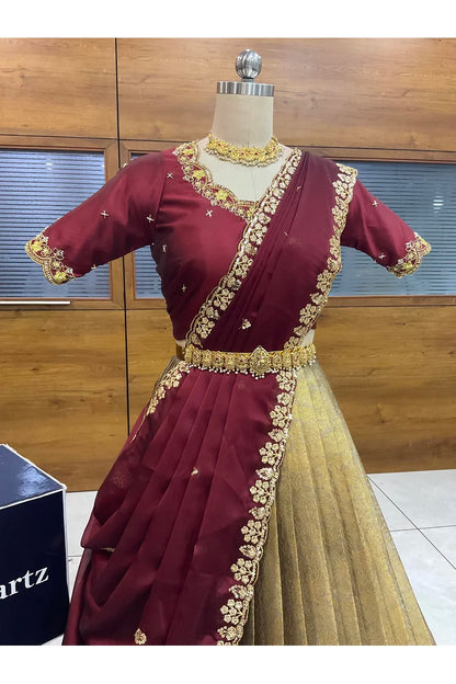దక్షిణ భారత పండుగ సాంప్రదాయ హాఫ్ చీర (ఛవి) 