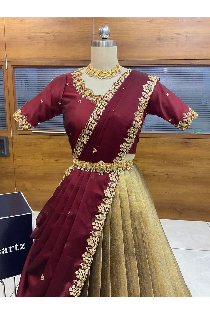 దక్షిణ భారత పండుగ సాంప్రదాయ హాఫ్ చీర (ఛవి) 
