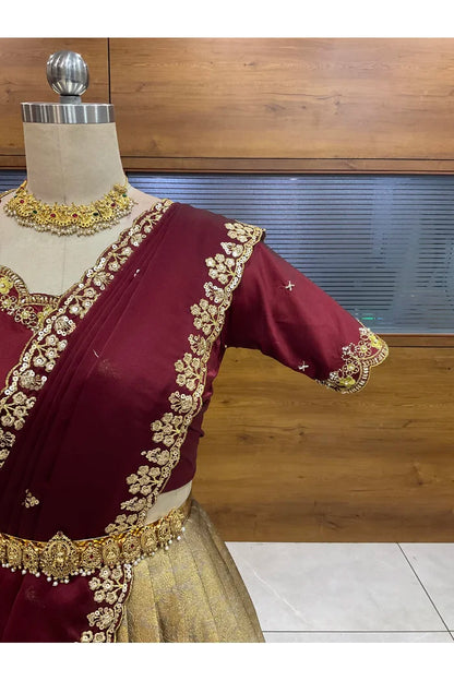 దక్షిణ భారత పండుగ సాంప్రదాయ హాఫ్ చీర (ఛవి) 