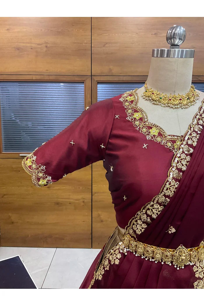 దక్షిణ భారత పండుగ సాంప్రదాయ హాఫ్ చీర (ఛవి) 