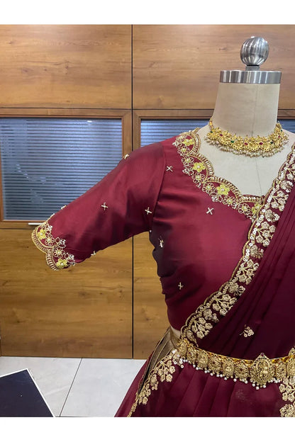 దక్షిణ భారత పండుగ సాంప్రదాయ హాఫ్ చీర (ఛవి) 