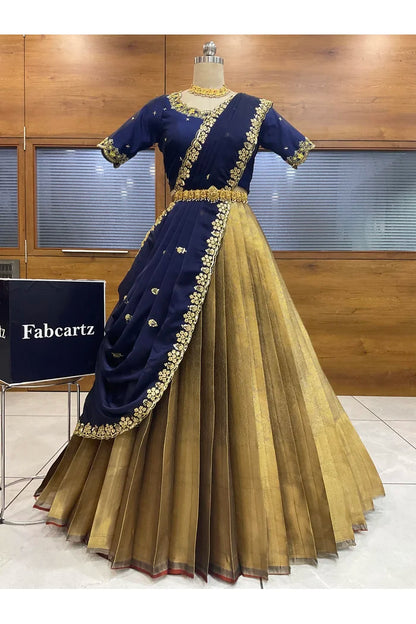 దక్షిణ భారత పండుగ సాంప్రదాయ హాఫ్ చీర (ఛవి) 