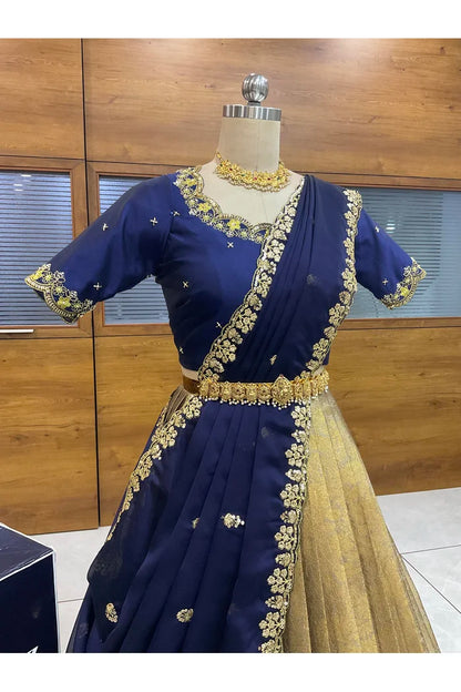 దక్షిణ భారత పండుగ సాంప్రదాయ హాఫ్ చీర (ఛవి) 