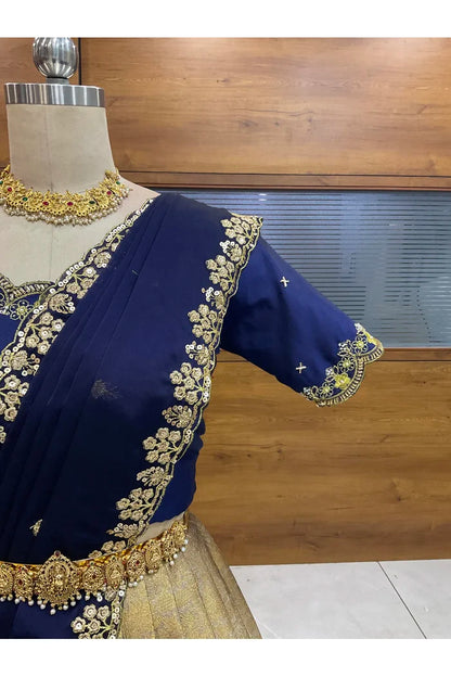 దక్షిణ భారత పండుగ సాంప్రదాయ హాఫ్ చీర (ఛవి) 