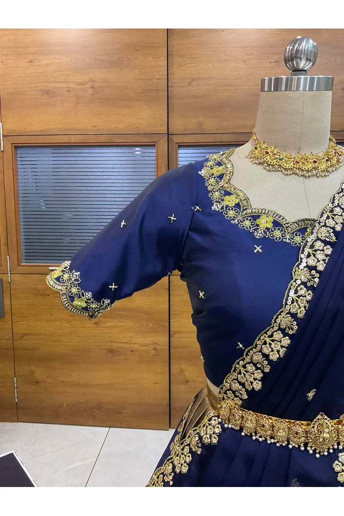 దక్షిణ భారత పండుగ సాంప్రదాయ హాఫ్ చీర (ఛవి) 